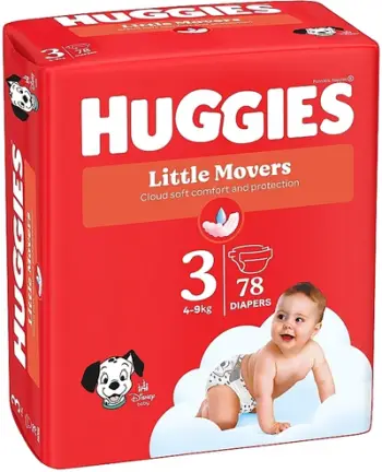 Pelena Huggies® Little Movers 3 (4-9 kg, 78 copë)