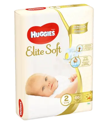 Pelena Huggies® Elite Soft 2 (3-6 kg, 66 copë)