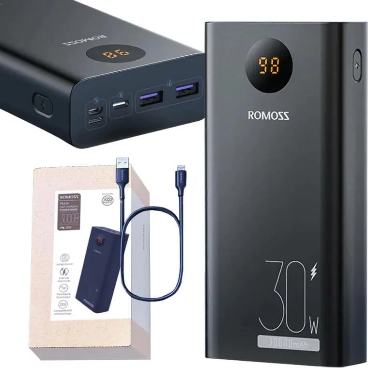 Powerbank Romoss PEA30 30000mAh, e zezë - 3