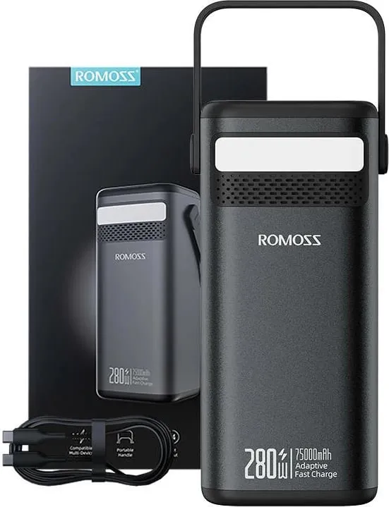 Powerbank Romoss PMT75-DC 75000mAh 280W, e zezë - 2