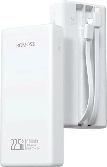 Powerbank Romoss PRC20, 20000mAh, 22.5W, e bardhë - 3