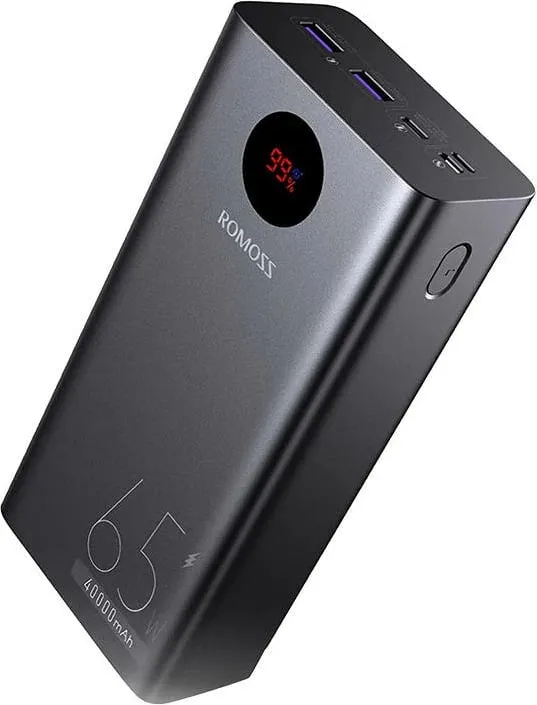 Powerbank Romoss PEA40 Pro 40000mAh, 65W, e zezë - 1
