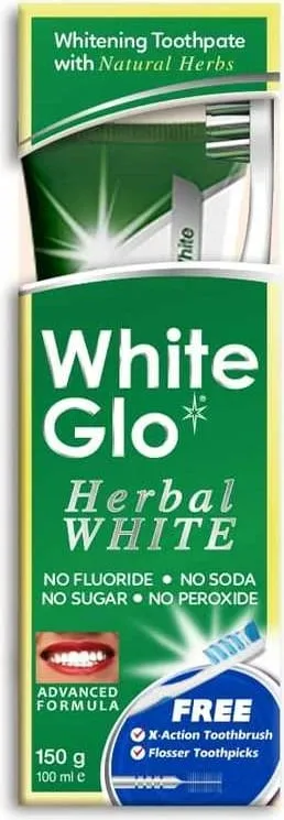 Set White Glo Herbal, pastë dhëmbësh 100 ml + furçë dhëmbësh - 1