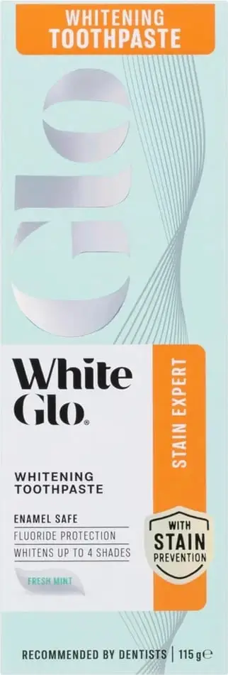 Pastë dhëmbësh White Glo Stain Expert, zbardhuese, shije mente e freskët