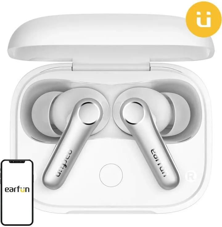 Kufje TWS EarFun Air Pro 4, ANC, të bardha - 1