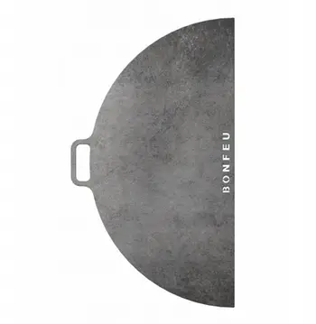 Pllakë gjysmë-rrethore për grill BonFeu Bonplancha VBPH6.800, çelik, Ø 80 cm, gri