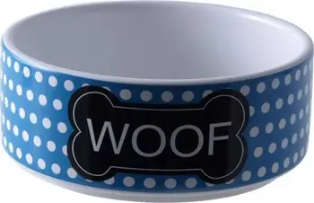 Tas qeramik për qen Yarro International Woof, 13x4.5 cm, blu