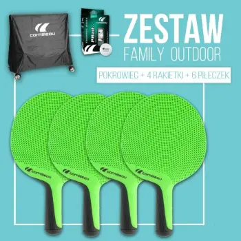 Set tenis tavoline Cornilleau Family Pack Outdoor, 4 raketa, 6 topa, për jashtë