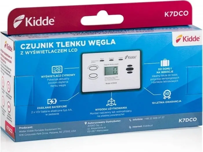 Detektor monoksidi karboni Kidde K7DCO, me ekran, i bardhë - 1