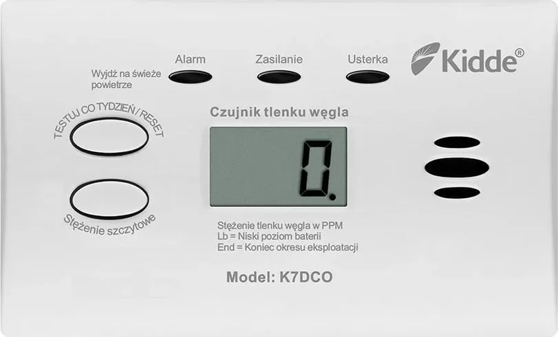 Detektor monoksidi karboni Kidde K7DCO, me ekran, i bardhë - 5