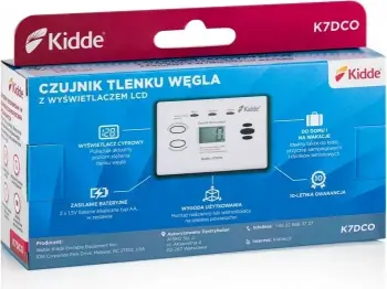 Detektor monoksidi karboni Kidde K7DCO, me ekran, i bardhë