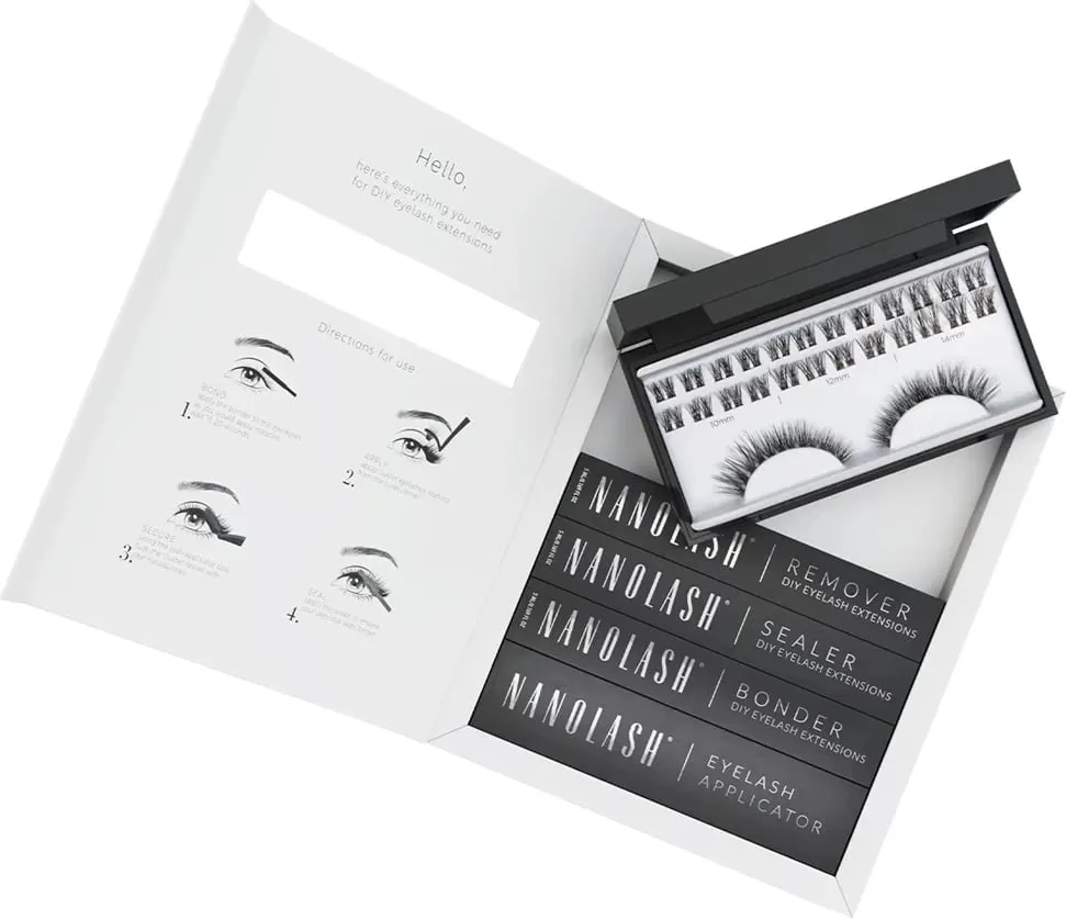 Set për qerpikë artificial për femra Nanolash DIY Extensions Starter Kit, 36 copë, e zezë - 1