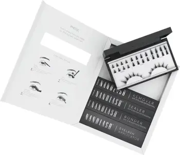 Set për zgjatje të qerpikëve Nanolash DIY Extensions Starter Kit për femra, 36 copë, e zezë