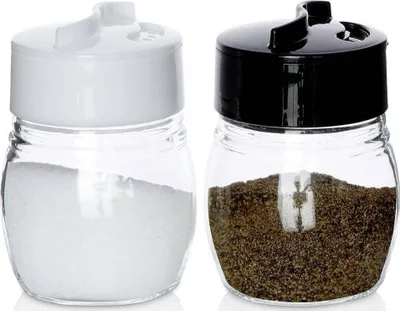 Set kripore dhe piperore Excellent Houseware, qelq, 75 ml, 2 copë - 1