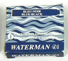 Rimbushje për stilolaps Waterman S0110910, e kaltër/zezë, 8 copë