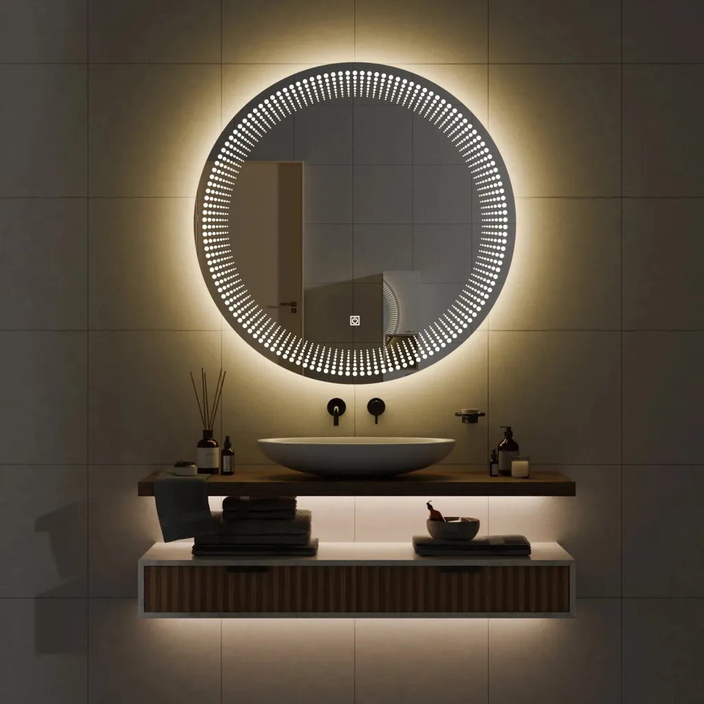 Pasqyre per banjo me LED , Pasqyre rrethore me ndriqim Modeli Pika - 2