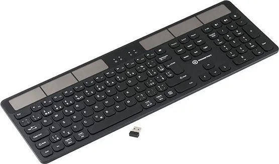 Tastierë Powerton SolarSlim, wireless, CZ + SK, e zezë - 1
