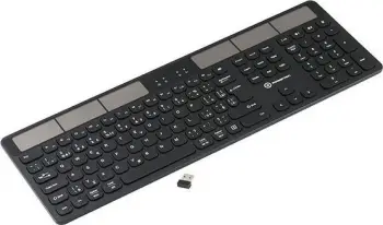 Tastierë Powerton SolarSlim, wireless, US, e zezë