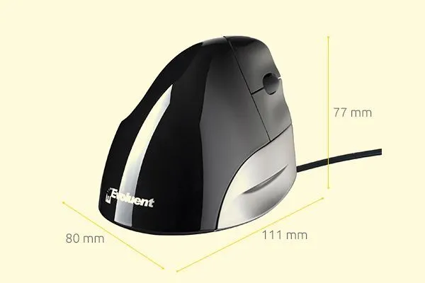 Maus BakkerElkhuizen Evoluent, me kabllo, USB, i zi dhe i argjendtë - 2