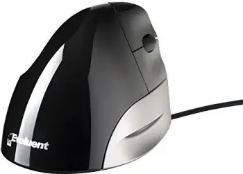 Maus BakkerElkhuizen Evoluent, me kabllo, USB, i zi dhe i argjendtë