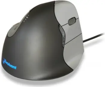 Maus BakkerElkhuizen Evoluent, me kabllo, USB, i zi dhe i argjendtë