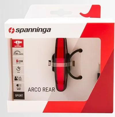 Dritë e pasme biçiklete Spanninga Arco XB, 30 lm, e kuqe - 5
