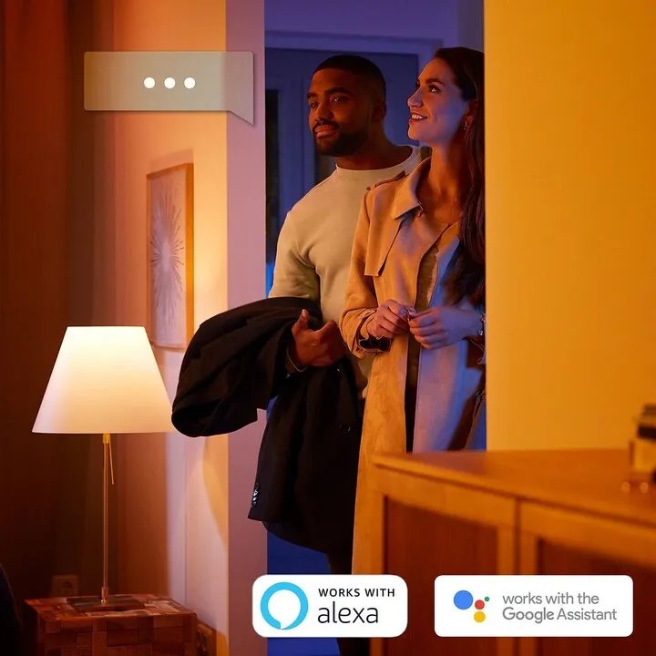 Dritë Philips Hue White Ambiance Buckram BT, me telekomandë, e zezë - 3