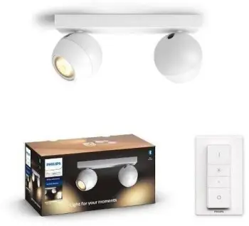 Dritë Philips Hue White Ambiance Buckram BT 50472/31 / P6, me telekomandë, e bardhë