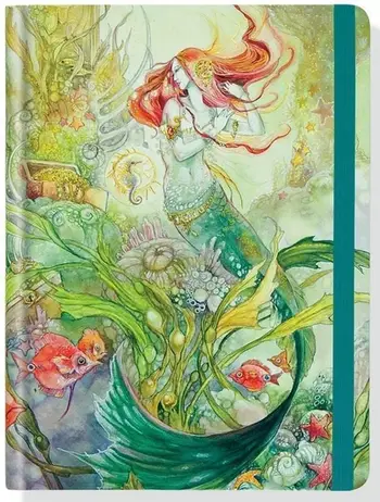 Fletore Peter Pauper Press Midi Mermaid, 160 faqe me vija, kopertinë e fortë, shumëngjyrëshe