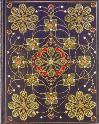 Fletore Peter Pauper Press Large Notebook Antique Flowers, format i madh, kapak i fortë, shumëngjyrëshe