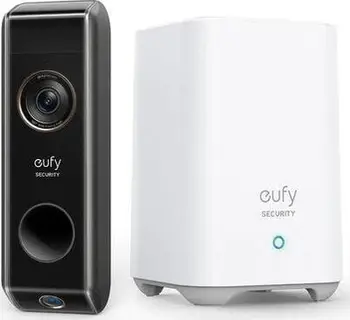 Zile dere inteligjente Eufy Video Doorbell Dual, kamerë 2K, 16GB, e zezë e bardhë