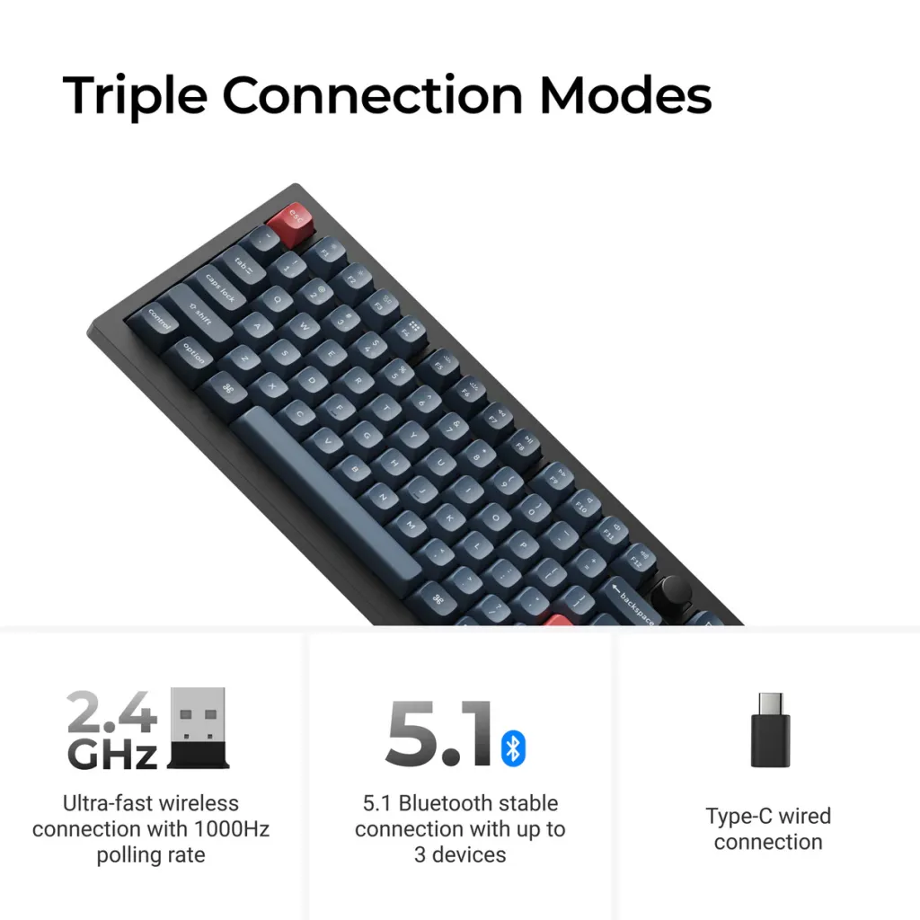 Tastierë Keychron V6 Max QMK/VIA, e zezë - 3
