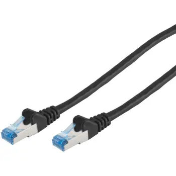 Patch cable CAT6a RJ45 S/FTP 0.5m Black