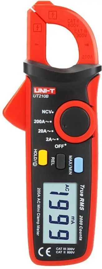 Ampermetër pincë Uni-T UT210B, 200A AC, portativ, i kuq