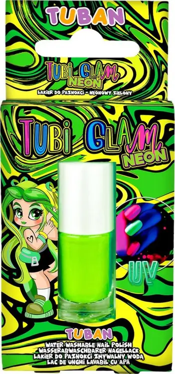 Llak thonjsh për fëmijë TUBAN Tubi Glam, 5ml, neon jeshil
