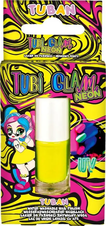 Lak thonjsh për fëmijë TUBAN Tubi Glam, 5ml, neon i verdhë