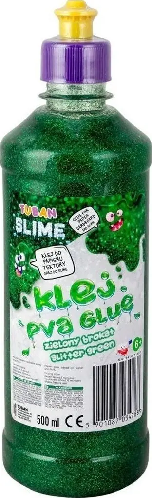 Ngjitës me shkëlqim TUBAN Green Glitter Glue PVA, 500ml, jeshil