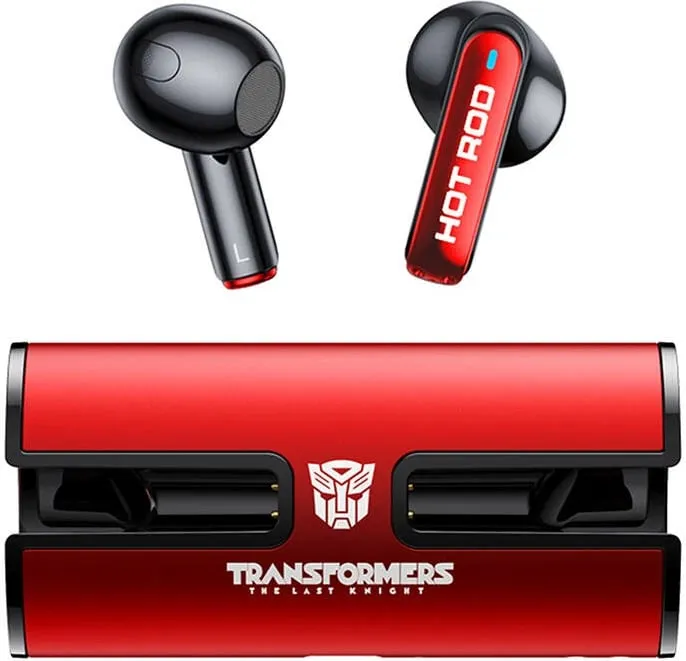 Kufje TWS Transformers TF-T02, Bluetooth 5.3, me mikrofon, të kuqe - 1