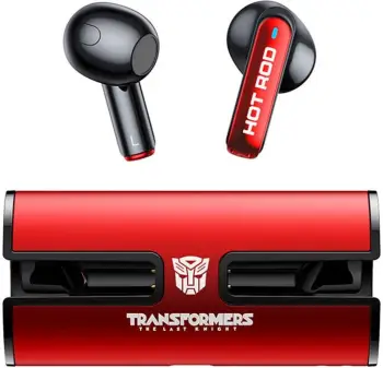 Kufje TWS Transformers TF-T02, Bluetooth 5.3, me mikrofon, të kuqe