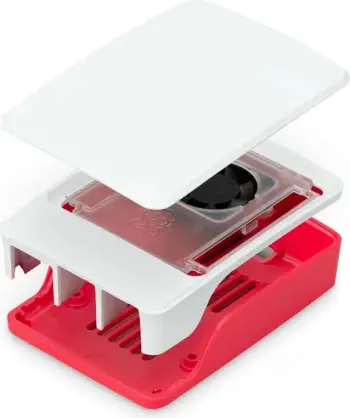 Kasë Raspberry Pi 5, RASPBERRY PI, e kuqe/e bardhë