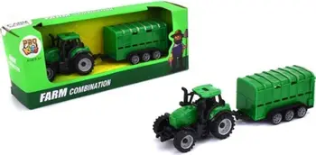 Lodër traktor ferme Pro Kids Farm Tractor, me rimorkio, për fëmijë 3+