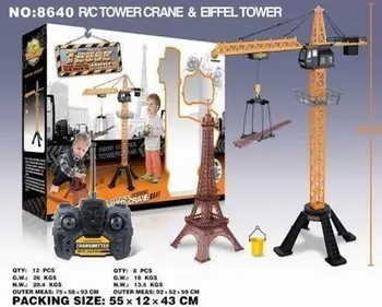 Lodër vinç me telekomandë Maksik Crane, 88 cm, me kullë Eiffel, shumëngjyrëshe