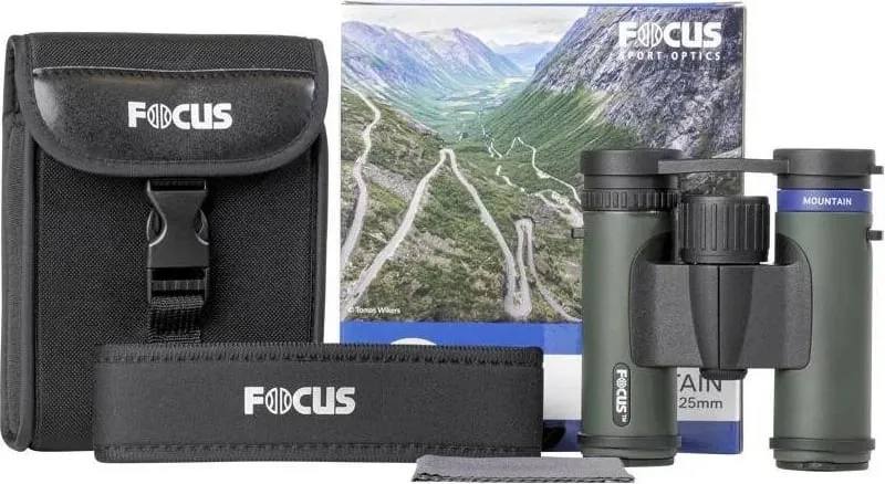 Binokula Focus Mountain 10x25, prizma Bak 4, rezistent ndaj ujit, të zinj - 5