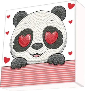Set kreativ me diamantë DIAMOND DOTZ Panda Love, mozaik 15x15cm, shumëngjyrësh