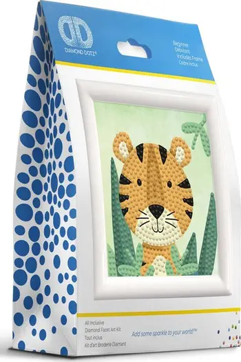 Set kreativ DIAMOND DOTZ Woodland Tiger, mozaik me diamante, për fëmijë 6+