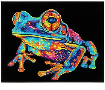 Set pikturimi me diamante Diamond Dotz Neon Tree Frog, motiv bretkosë, shumëngjyrësh