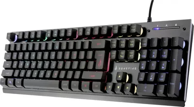 Tastierë gaming Surefire KingPin X2, USB, ndriçim RGB, e zezë - 2