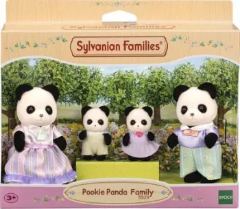 Lodër për fëmijë Epoka Sylvanian Familjet Pandas Pookie, 4 figura