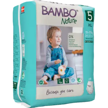 Pelena Ekologjike - Bambo Nature Pants 5 (11-17 kg), 19 copë
