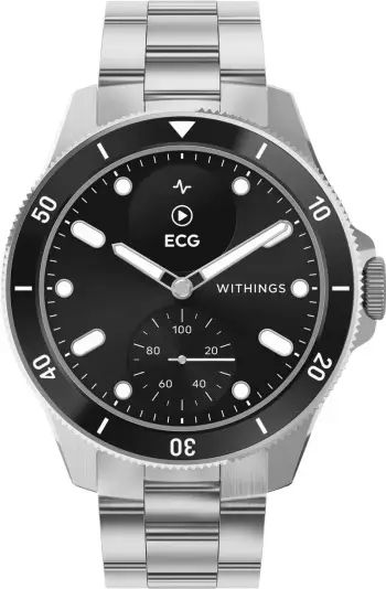 Ora smartwatch Withings ScanWatch Nova 42mm, 10 ATM, çelik inoks, e zezë